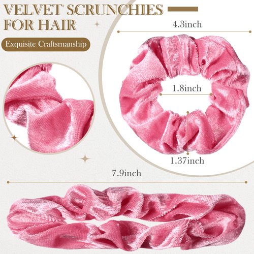Bememo 28 Pieces Velvet Scrunchies Hair Ties Elastics Scrunchy Bobbles Soft Hair Bands Ponytail Holder Hair Accessories Cute Colors Elastic Hair Bands Party Favors for Teens Women Girls(Cute)