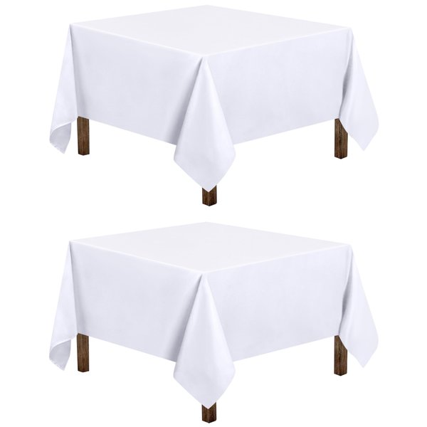 Utopia Kitchen Square Table Cloth 2 Pack [54x54 Inches, White] Tablecloth Machine Washable Fabric Polyester Table Cover for Dining, Buffet Parties, Picnic, Events, Weddings and Restaurants