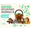 Jungle Animals Talking Plush Baby Toy – 5 Piece Small Stuffed Animals Set Including Jungle House Carrier and Stuffed Monkey, Lion, Tiger & Elephant – These Mini Toys are Ideal for Boys and Girls