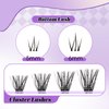 WENDY Lashes Clusters DIY Eyelash Extension Kit - D Curl C3 & Bottom Lashes with Bond and Seal Tweezers Cluster Eyelash Extensions Wispy Soft Individual Lashes, Suitable for Beginners, 10-16 MM
