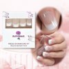 ELEVENAIL Daily Natural Nude white Press on French Nails Short Squoval Fake False Nails Tips Salon Manicure Reusable DIY Artificial Nails Art for Daily Office Home