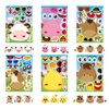 24 PCS Make-a-face Sticker Sheets Make Your Own Farm Animal Mix and Match Sticker Sheets with Sheep, Pigs, Cow and Chickens Kids Party Favor Supplies Craft