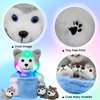 Hopearl LED Plush Husky with Removable Bucket Lighting Up Stuffed Mommy Dog with 3 Baby Puppies in Basket Floppy Stuffed Animal Playset Night Lights Glow in The Dark Birthday Gifts for Kids, 10''