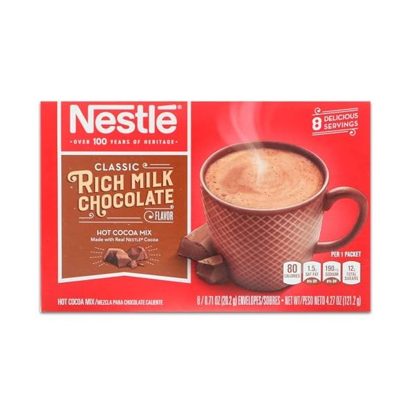 Nestle Rich Milk Chocolate Hot Cocoa Mix 6 Delicious Servings 6 Oz. Pk Of 3.