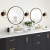 Wall Sconces, 1-Light Black Bathroom Light Fixtures with Electroplated Gold Brass Socket, Farmhouse Black and Gold Sconces Wall Lighting, Clear Glass Shade (L 5.5" x W 8" x H 8")