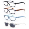 HEEYYOK 4 Pack Reading Glasses for Men 4.0+,Quality Readers with Spring Hinges Includes Sun Readers, Reduce Eyestrain/Glare Eyeglasses