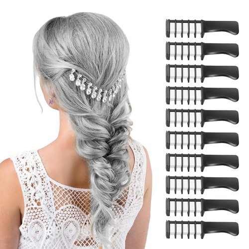MSDADA White Hair Chalk for Girls - 10 Pcs New Hair Chalk Comb Temporary Bright Washable Hair Col...