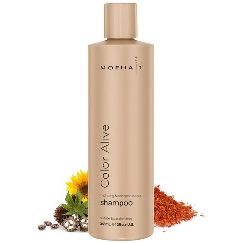MOEHAIR Color Alive Shampoo | Moisturizing & Hydrating | Shampoo for Color-Treated Hair | Paraben & Sulfate-Free Shampoo | Rich in Safflower Oil & Castor Oil | Controls Frizz (12 Fl. Oz)