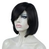Aimole 8" Short Straight Bob Wigs with Cute Bangs Women Hair Natural Synthetic Wig(4 Dark Brown)