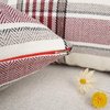 YOUR SMILE Set of 2 Retro Farmhouse Christmas Outdoor/Indoor Buffalo Tartan Chequer Stripe Plaid Cotton Linen Decorative Throw Pillow Case Cushion Cover Pillowcase for Sofa Chair,Red, 22x22inch