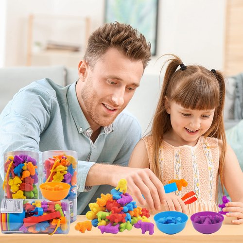 ABCaptain Counting Animals Toy Matching Sorting Game, Color Classification and Sensory Training Preschool Educational Learning Toys Set Gift for Toddlers Kids Boys Girls Ages 3 4 5 6 +