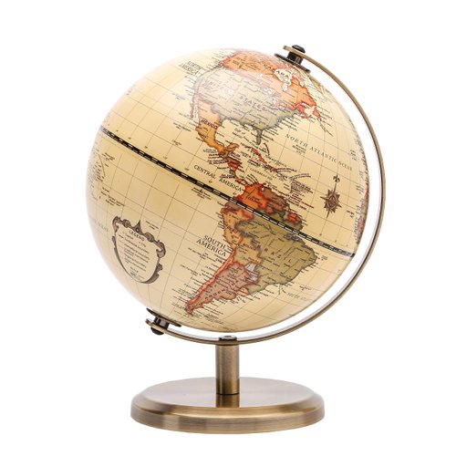 Annova Antique Globe Dia 5.5-inch / 14CM - Educational/Geographic/Modern Desktop Decoration - Stainless Steel Arc and Base - for School, Home, and Office (Antique 5.5“)