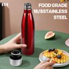 Sfee Insulated Water Bottle, 17oz Stainless Steel Water Bottles, Double Wall Vacuum Reusable Water Bottles Leak Proof BPA-FREE Sports Bottle Cup Keep Hot&Cold for Running Gym Workout Cycling Kids(Red)