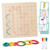 Auvewilo Wooden Geoboard with Rubber Bands, STEM Educational Toy for Spatial Reasoning and Fine Motor Skills Kids 3 Years+
