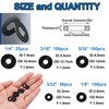Seept 375PCS 5-Values Pop Rivet washers Assortment kit for Black Pop Rivets Diameter 3/32",1/8",5/32",3/16", 1/4" 304 Stainless Steel pop Rivet Washer Aluminum pop Rivet washers Blind Rivet Washer