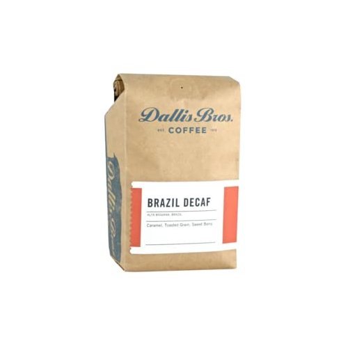 Dallis Bros. Coffee "Brazil Mogiana SWP Decaf" Medium Roasted Whole Bean Coffee - 5 Pound Bag
