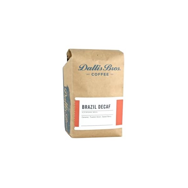 Dallis Bros. Coffee "Brazil Mogiana SWP Decaf" Medium Roasted Whole Bean Coffee - 5 Pound Bag