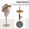 CHADWICK Wig Head Stand with Mannequin Head, 21 Inch Wig Stand, Fabric Head Hat Stand, Manikin Head Block, Wig Holder Head for Wig Styling, Displaying, Making, Retractable Pole, Height 18-26 Inches