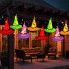 XTF2015 Halloween Witch Hat Lights Decorations Outdoor, Upgraded 8pcs Hanging Glowing Witch String Lights with 8 Modes, 44FT 104LED Waterproof Halloween Lights for Outdoor, Garden, Trees, Party Decor