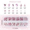 810 Pieces Multi Shapes Nail Rhinestones 60 Multi Shapes Big Gems + 750 Flatback Round Beads 3D Glass AB Crystal Nails Rhinestones for Nail Art Crafts DIY Faces Makeup Stones Diamonds Jewels (Pink)
