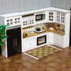 iLAND Miniature Dollhouse Furniture on 1:12 Scale, Modern Dollhouse Kitchen with Dollhouse Accessories Set