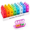 Monthly Pill Organizer 2 Times A Day, Greencycle 30 Day Medicine Organizer, AM PM Pill Cases, 4 Week Pill Box, Small Compartments to Hold Vitamins Fish Oil Supplements Great for Travel