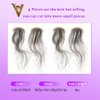 ALI V Real HD Lace Baby Hair Strips for Edges Reusable Lace Hairline Human Hair Edges Hallowe Ultra-thin Swiss HD Lace Edge Stripes for Women Brazilian Virgin Baby Hair Edges Black Color 4pcs