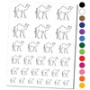 Dromedary Camel Temporary Tattoo Water Resistant Fake Body Art Set Collection - White (One Sheet)