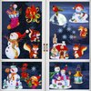 Christmas Window Clings, Snowman Snowflake Ornaments Glitter Window Decals, Double-Side Removable Glitter Stickers for Home Party Supplies