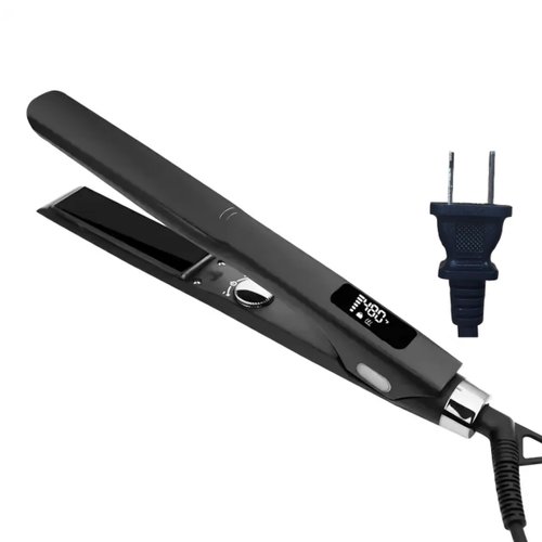 Zahera Titanium PRO Professional Hair Straightener: Advanced Heat Technology with Adjustable Temp (170-480℉), Titanium Alloy Plate, Automatic Shutdown Time Setting, Black & Silver