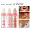 Kayswang Body Glitter Powder Stick Face highlights Shimmer Face and Body Highlighter Powder with Sponge Head, Magic Colour Shiner Powder for Face Body, Arms, Collarbones and Leg (01#White)