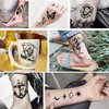 GOROMON 52 Sheets Skull Tiger Lion Temporary Tattoos For Women Neck Kids Face, 3D Waterproof Cute Tiny Small Fake Tattoo Stickers For Men Adults, Acnhor Skeleton Halloween Infinity Tatoo Kits Sets