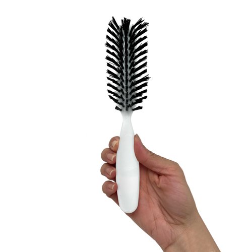 Styling Gear Hair Brush Nylon Bristles 7 Row Teasing Womens Brush Small Travel Hairbrush Brush For Hair 1 Pcs. (White)