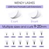 WENDY Lashes Premade Fans Eyelash Extensions 1200PCS Eyelash Extension 10D Volume Lash Extensions Loose Promade Fans D Curl Mixed 9-20mm Pointed Base Pre Made Lashes(1200PCS-10D-0.07-D, 9-20mm mixed)