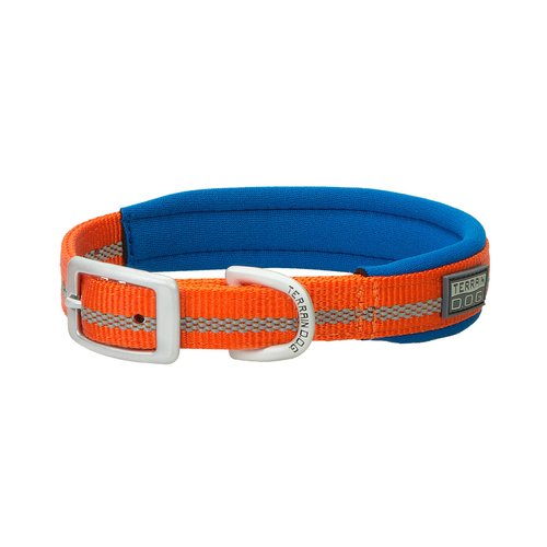 Terrain D.O.G. Reflective Neoprene Lined Dog Collar, 15" (13-16 in., 3/4 in. width), Orange