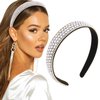 CURASA Rhinestone Headband Women Silver Headband for Women Non Slip Crystal Wide Headbands Pearl Head Band Glitter Diamond Headbands Fashion Hair Accessories for Women Girls