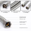 Vataler Faucet Line Connector Braided 304 Stainless Steel Supply Hose 1/2 I.P. Female Thread to 1/2 I.P. Female Straight Thread Faucet Hose Replacement (One Pair) (24 Inch)