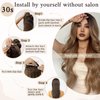 Real Hair Extensions Clip in Human Hair,SEGO One Piece Five Clips Human Hair Extensions Long Straight Human Hair Clip in Extensions,10inch Light Brown,40g