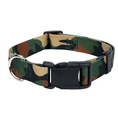 Country Brook Petz - Woodland Camo Deluxe Dog Collar - Made in The U.S.A. - Camouflage Collection Featuring Rugged Designs (1 Inch, Medium)