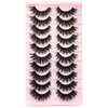 SYlashes False Eyelashes 16mm Faux Mink Lashes Fluffy Cat Eye Lashes Soft Luxury Volume Fake Lashes 10 Pairs