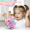 Easfan Walking Bunny Stuffed Animal Interactive Jumping Rainbow Rabbit Talking Hopping Tail Wagging Head Nodding Educational Plush Toy Easter Birthday Gifts for Toddlers Kids Girls, 7''