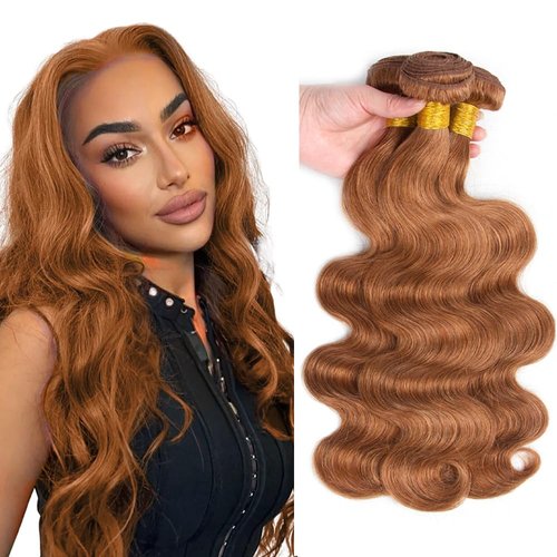 DiexrLamx Hair Color #30 Bundles Light Brown Body Wave Human Hair Bundles Unprocessed Peruvian Virgin Hair 3 Bundles 20 20 20 Inch Color #30 Body Wave Bundles Human Hair Brown Bundles