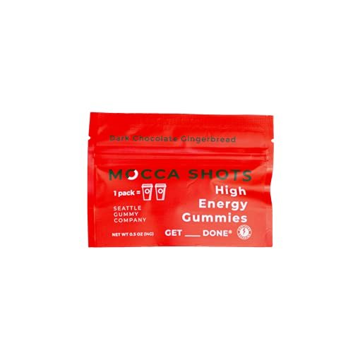 Caffeine Energy Chews 12-Pack, 200mg Caffeine per Pack! Caffeine Boost, Coffee Energy Gummy, Mocca Shots High Energy Gummies, Vegan, Plant-based, Gluten-Free – Gingerbread Chocolate (12-pack box)