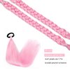 Kids Ponytail Extension With Hair Tie, Pink Ponytail Extension, Crazy Hair Day Colored Hair Extensions for Kids, Festival Hair Rave Hair Extensions 2 Packs 25 inch