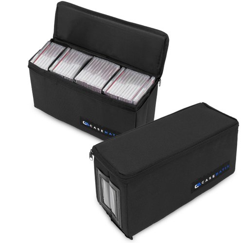 CASEMATIX Graded Card Case Light Duty Compatible with 30 BGS PSA Graded Sports Trading Cards, Collapsible Graded Slab Trading Card Box with Three Graded Card Storage Box Internal Dividers