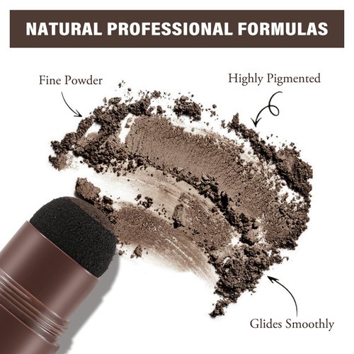 GEUUFEA Eyebrow Stamp Stencil Kit, Waterproof 1 Step Brow Stamp Kit, Shaping Brow Powder for Beginner, with 12 Popular Reusable Eyebrow Stencils & 2 Eyebrow Brushes