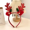 Christmas Deer Antlers Headband - 1pc Red Sparkling Reindeer Antler Christmas Headband with Jingle Bells Cute & Sweet Holiday Hair Accessory Antler Headbands Deer Costume for Women Xmas Cosplay Party