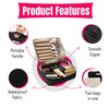 All-in-One Makeup Set for Travel & Home – 10-Piece Brush Set, LED Mirror, Cleaning Bowl, Sponges, Bubble & Spa Headbands, Wristbands, Hair Clip & Black Makeup Bag