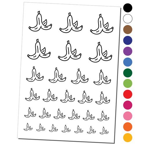 Slippery Banana Peel Temporary Tattoo Water Resistant Fake Body Art Set Collection - Black (One Sheet)