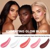 Cream Blush Stick, Natural Glow Finish Looking, Hydrating Lightweight Shiny Blush Cream, Long Wearing Blendable Blush for Cheeks & Lips (#1 Shy Pink, 1 PC)